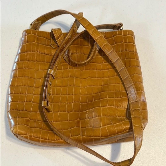 MADEWELL‎ Elegant Tan Crocodile-Embossed Women's Bag PRE-OWNED - Picture 11 of 12